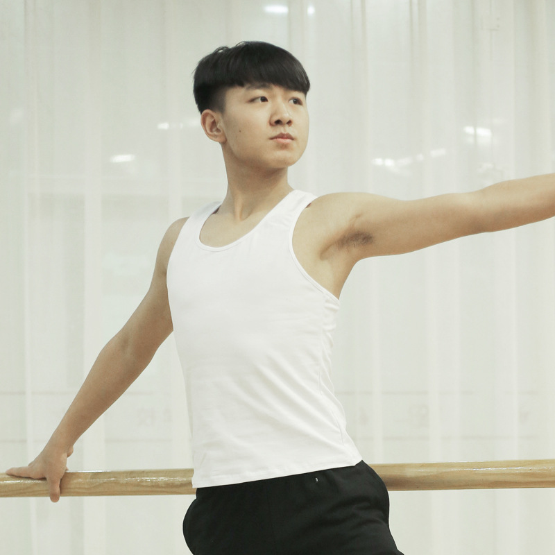 舞蹈练功服男舞蹈服男生形体服男孩舞蹈练功上衣男士工字背心