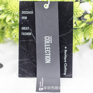 黑色服装吊牌定 做eva塑料软片挂牌订 做特殊材质丝印标签纸牌