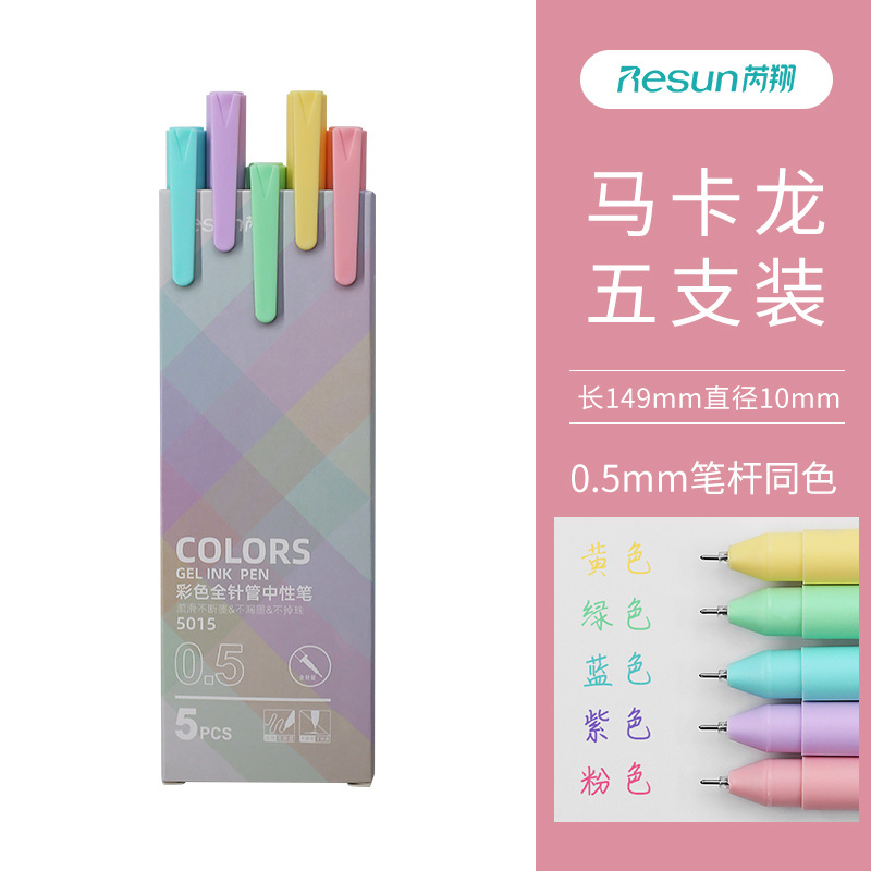 Ruoxiang Morandi Gel Pen Color Boxed Quick-Drying Hand Account Pen Student Stationery Office Supplies Factory Wholesale