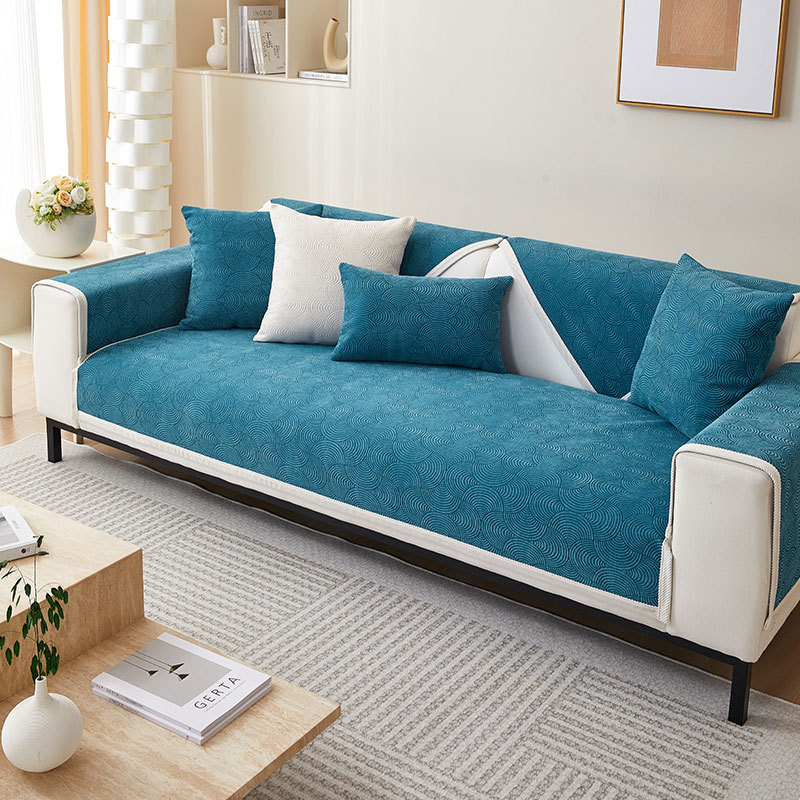 Simple Modern Chenille New Sofa Cushion Corrugated All-Inclusive Universal Sofa Cover Non-Slip Sofa Back Towel