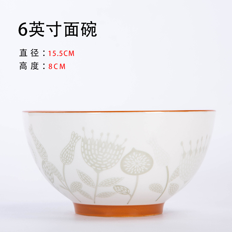 Jingdezhen Ceramic Bowl Underglaze Household Tableware Gift Set Bowl Dish Plate Instant Noodle Bowl Fish Dish Soup Bowl Ceramic Bowl