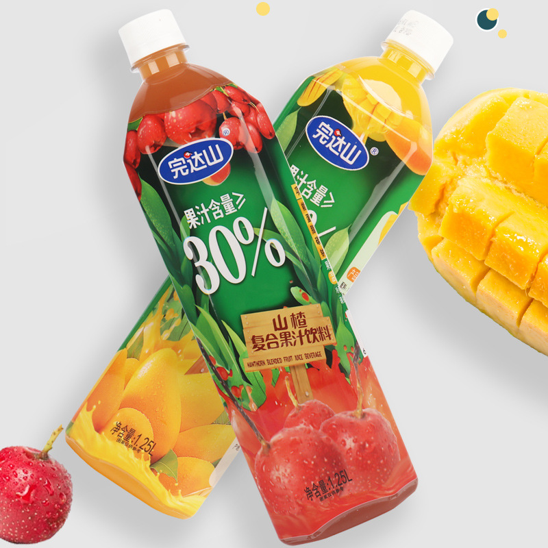 完达山复合果汁饮料 山楂 芒果水蜜桃口味 1.25l夏季饮品一件代发