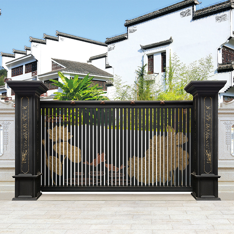 欧式铝艺大门别墅对开门 铸铝雕花庭院大门仿古铝合金大门围墙门