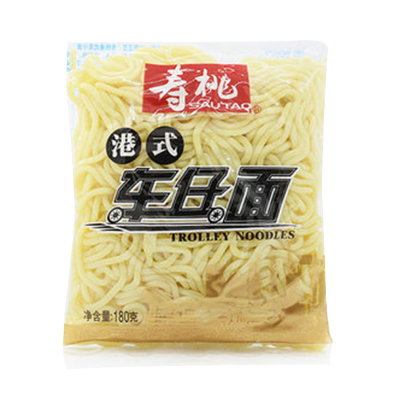 寿桃牌 港式车仔面乌冬面180g非油炸拌面宿舍速食夜宵意面热干面