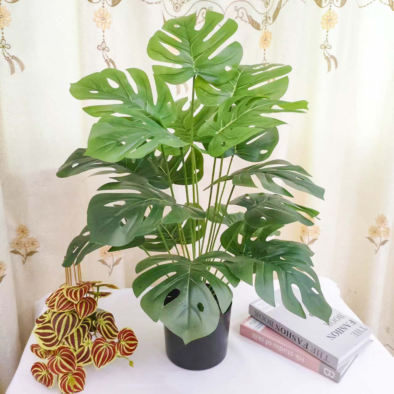 仿真绿植大龟背叶大型人造假植物盆栽北欧客厅造景龟背竹装饰跨境