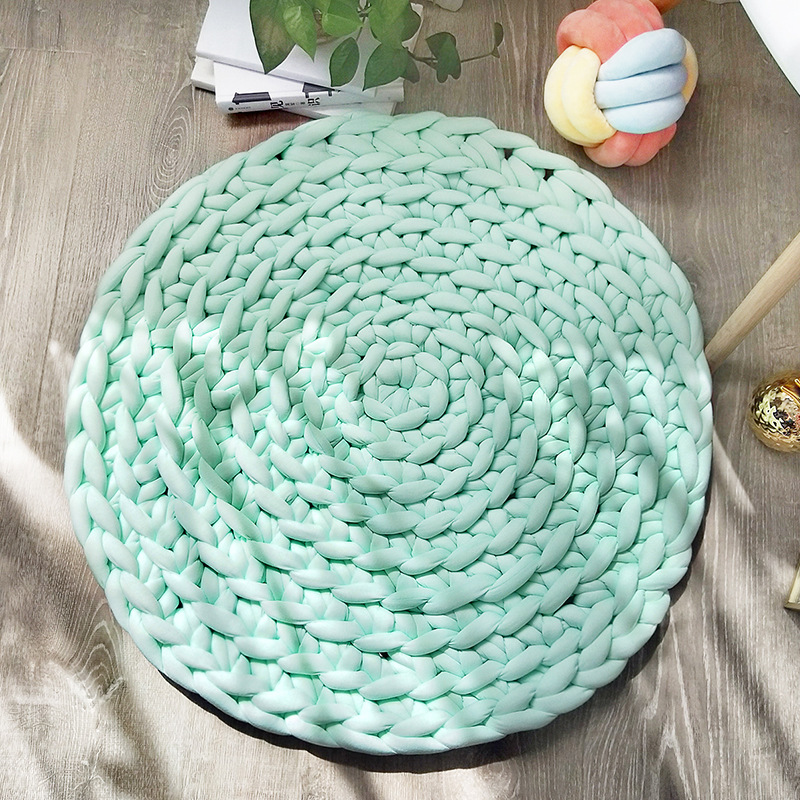 圆形蒲团特粗毛线手工编织北欧加厚榻榻米飘窗地板坐垫打坐垫禅修