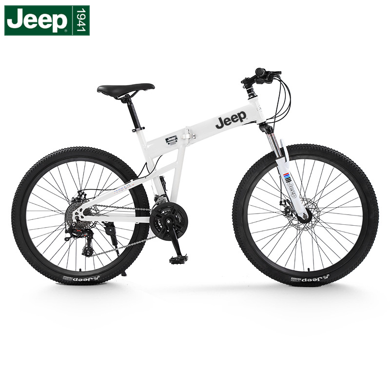 吉普jeep自行车成人折叠越野山地车男女通用单车变速碟刹减震赛车