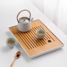 日式茶盘家用功夫茶具托盘小型茶海茶台一人用放茶杯沥水盘