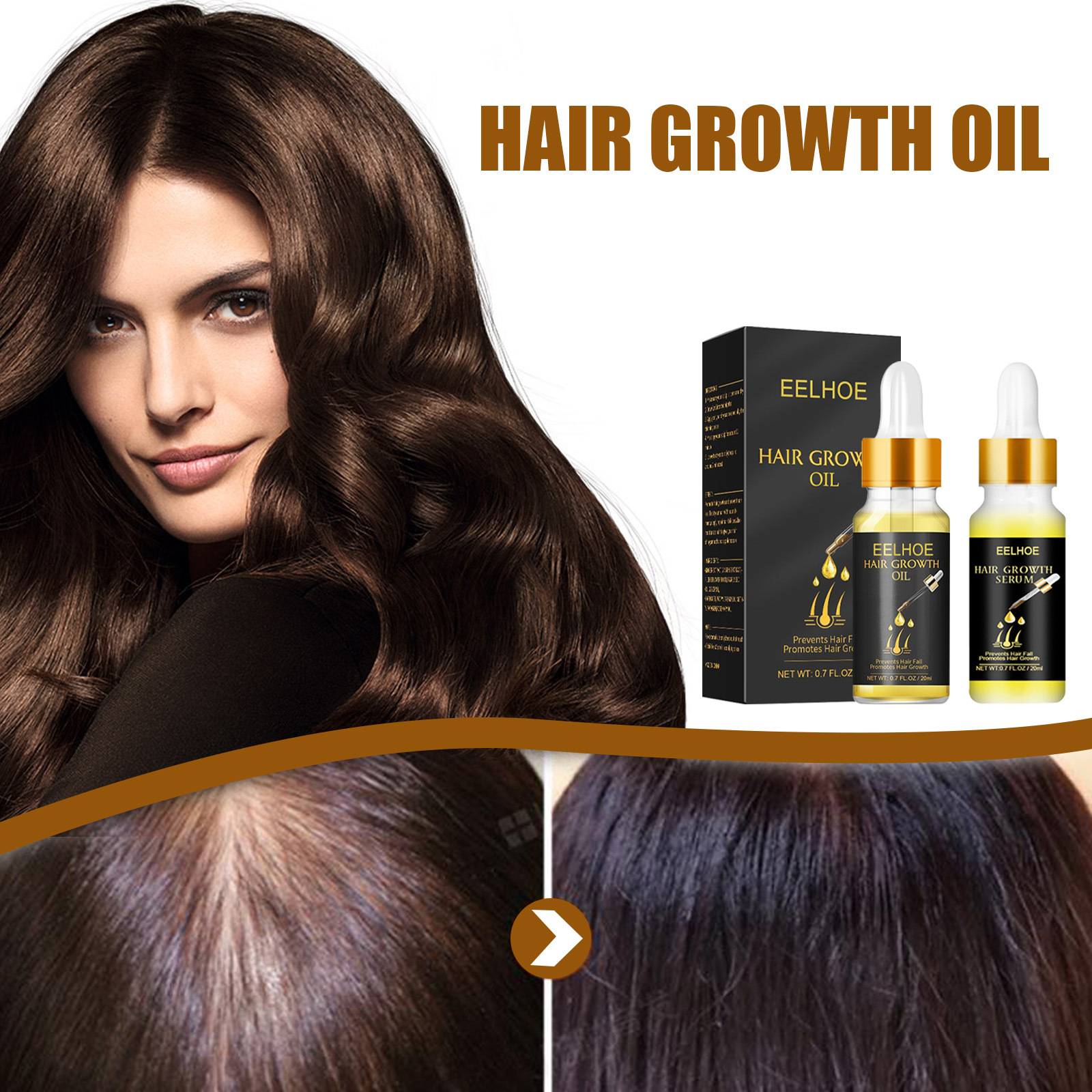 Eelhoe Dense Hair Essence Strong and Firm Hair Hair Care Essential Oil Soft and Moisturizing Hair Thick Hair Nutrient Solution