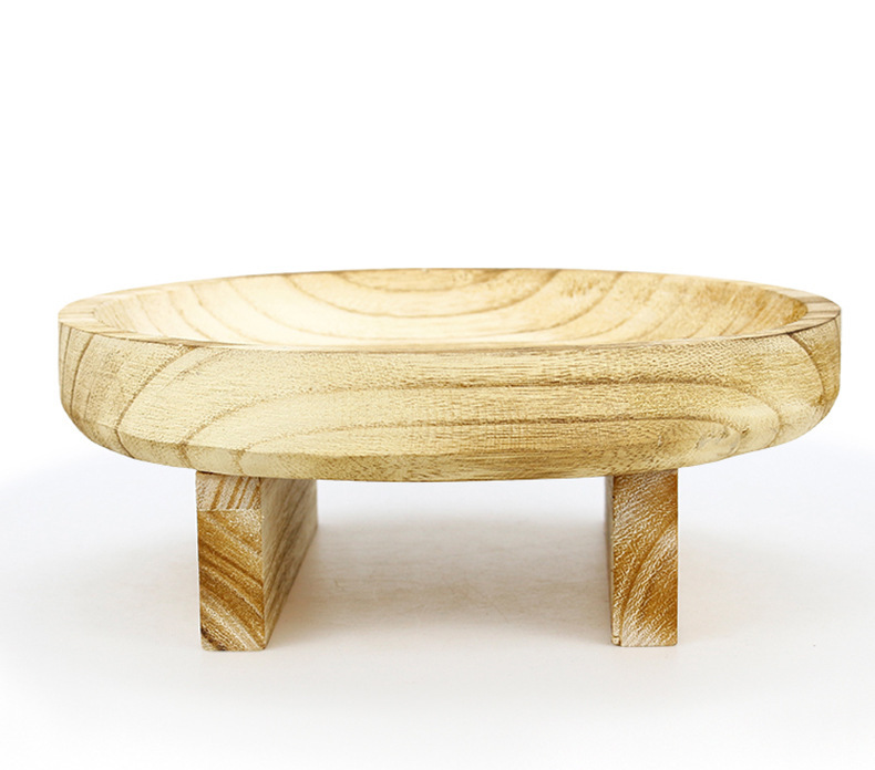 木质小凳子摆件庭院圆形木凳火烧置物架新款阳台多肉兰花花盆木架