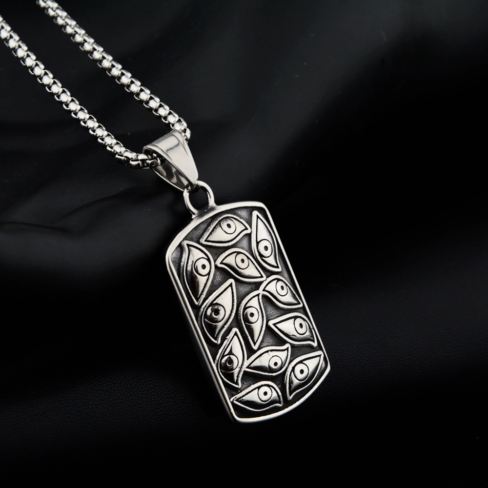 国潮爆款嘻哈百搭钛钢上帝之眼吊坠个性男女休闲情侣项链-阿里巴巴