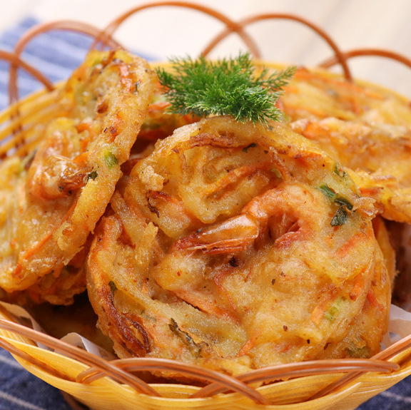 安膳小库天妇罗蔬菜虾饼500克10块 速冻虾饼 油炸日式虾饼半成品