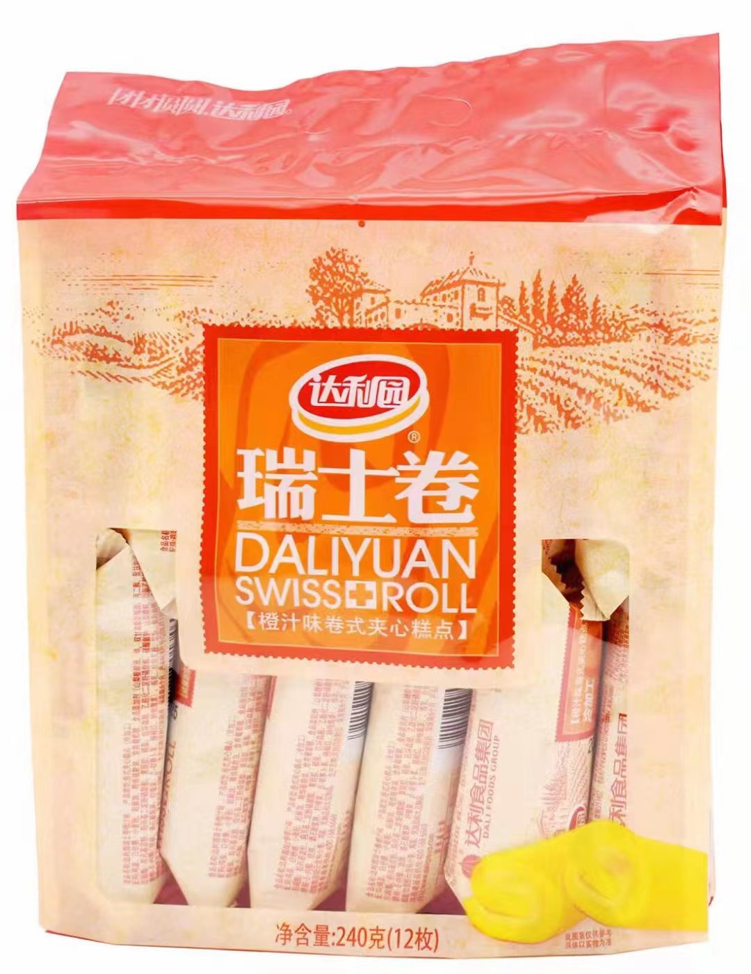 达利园 瑞士卷 香橙 巧克力 香蕉 早餐下午茶糕点 瑞士卷批发