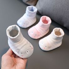 鞋袜婴儿新生婴儿袜春秋季0-3-6-12个月男女软底脚套5布鞋不掉8