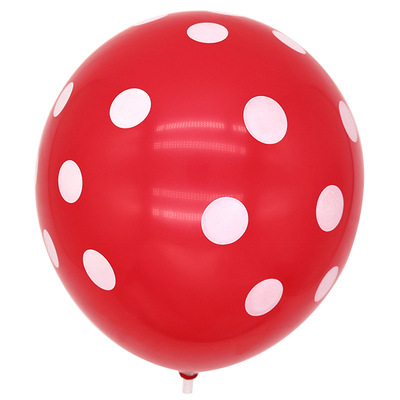 12-Inch Thick round Polka Dot Balloon Cartoon Expression Balloon Printed Polka Dot Rubber Balloons Decorative Holiday Supplies