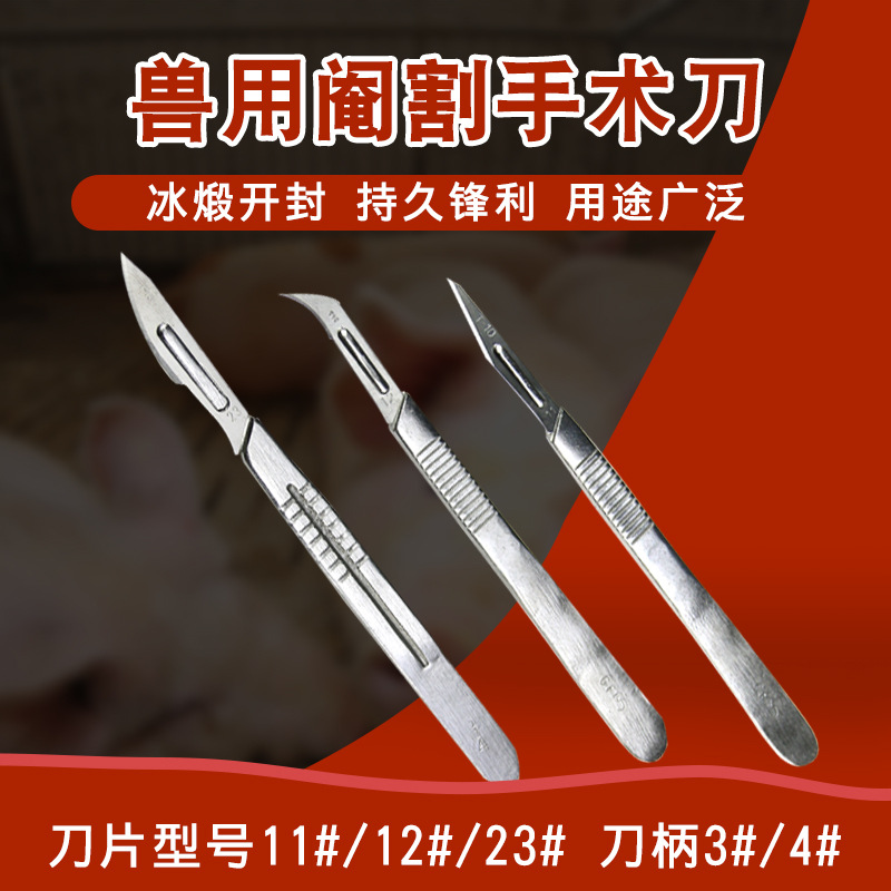 兽用手术刀 不锈钢去势刀迷你阉猪刀工具敲猪刀仔猪阉割刀 阉猪刀