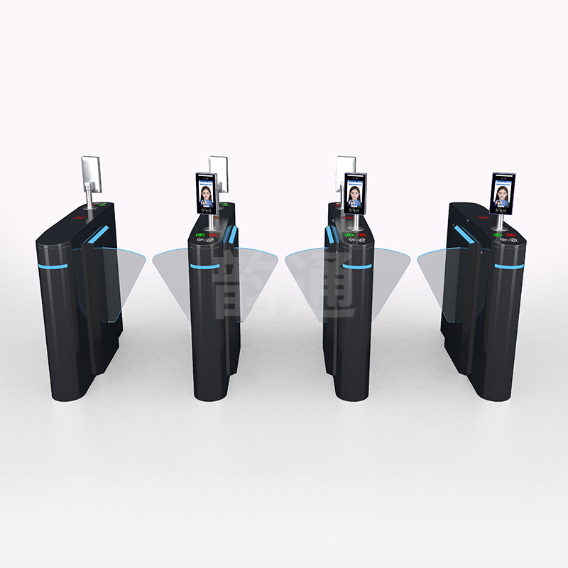 中间凸出窄机箱豪华翼闸快速伸缩快速通行翼闸门禁刷卡人脸识别机