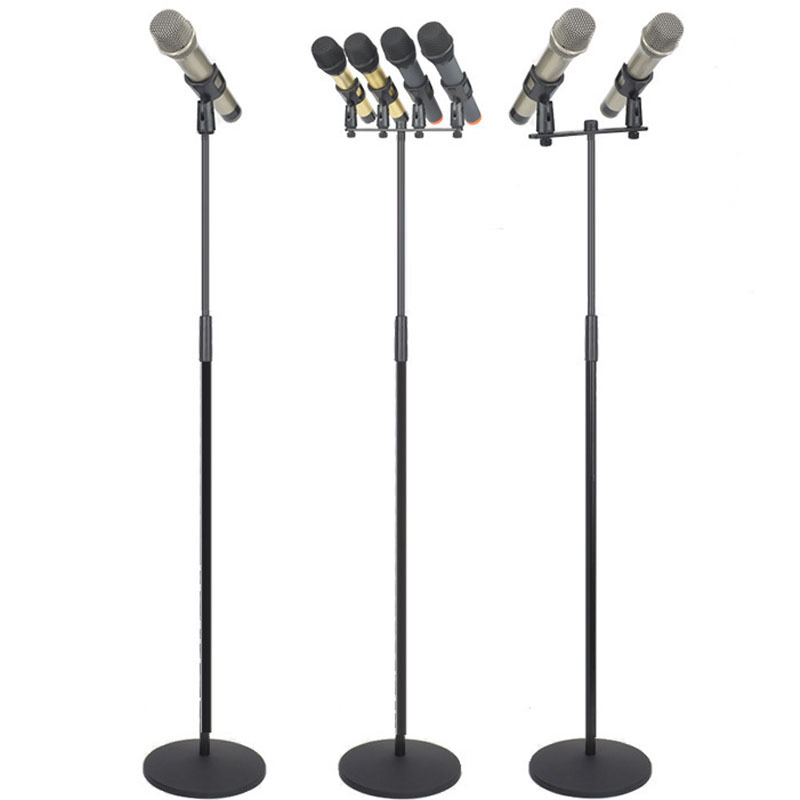 一拖二一拖四台式话筒架双头四头会议麦克风落地支架演讲落地式架