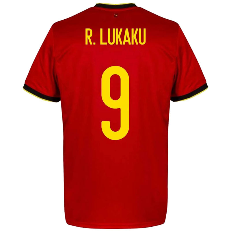 2021年欧洲杯比利时主场球衣带足球服7号德布劳内9号卢卡库套装