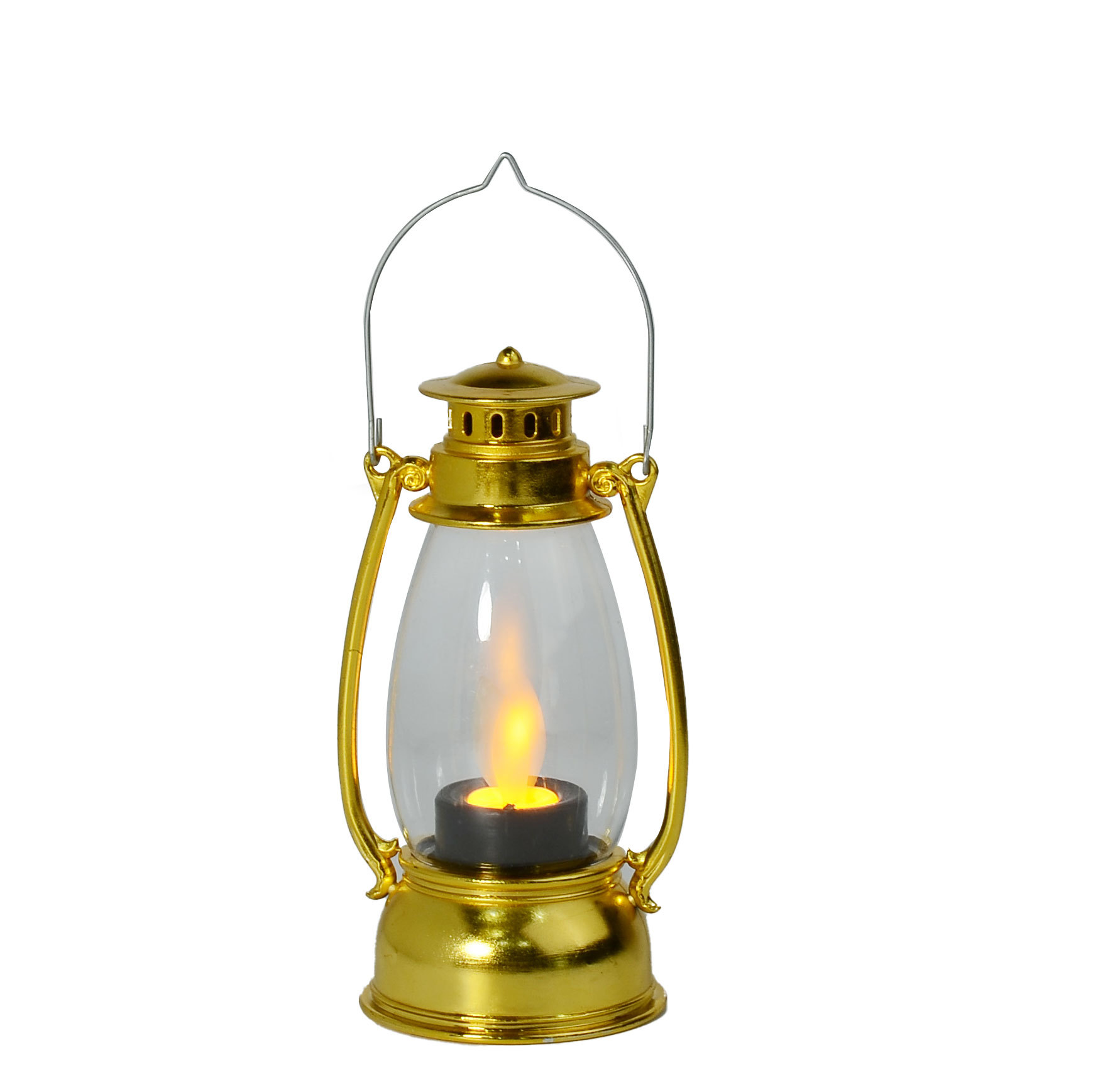 Oil Electric Candle Lamp Portable Small Night Plastic Storm Lantern 