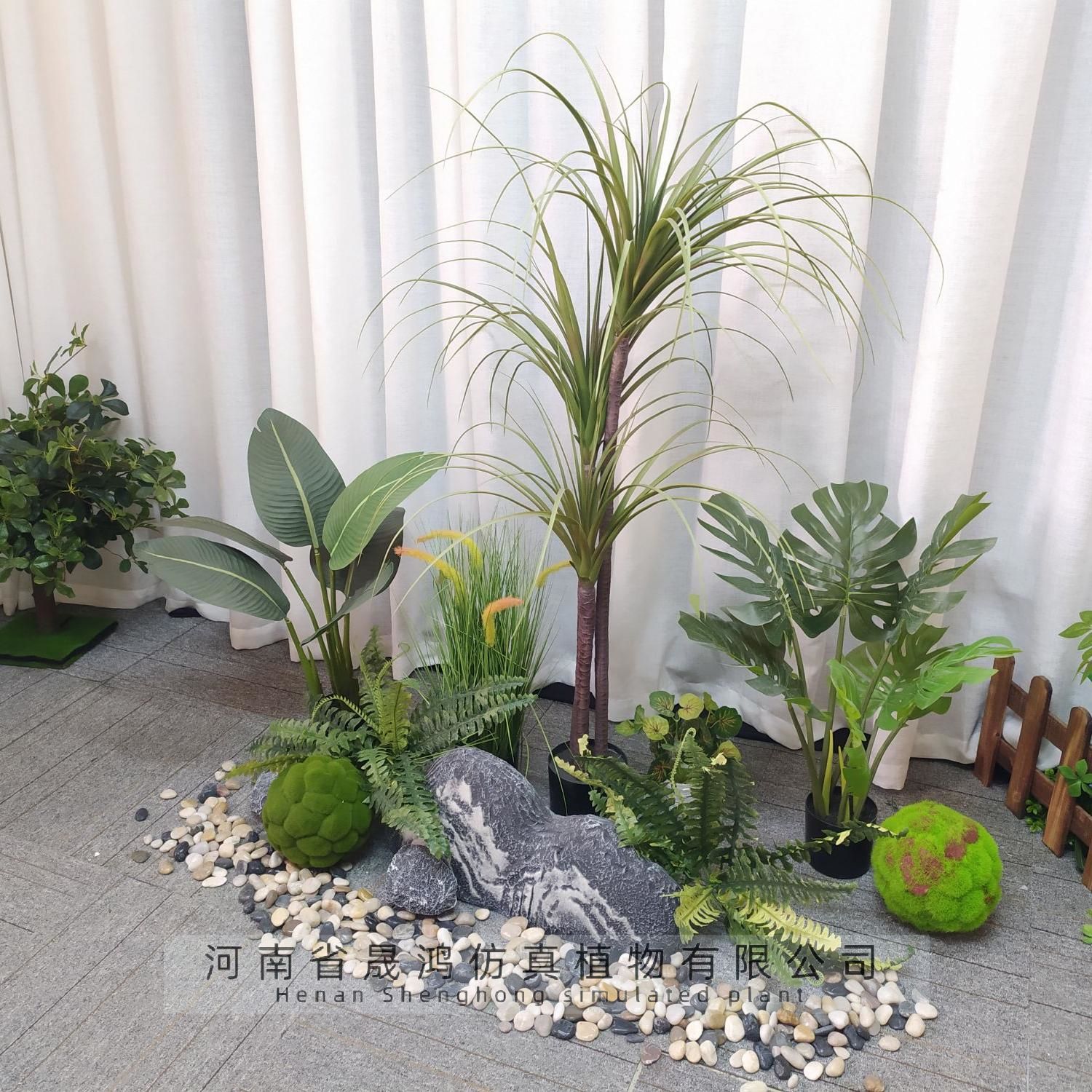 仿真龙血树盆栽绿植造景假植物盆景旅人蕉散尾葵室内景观装饰假树