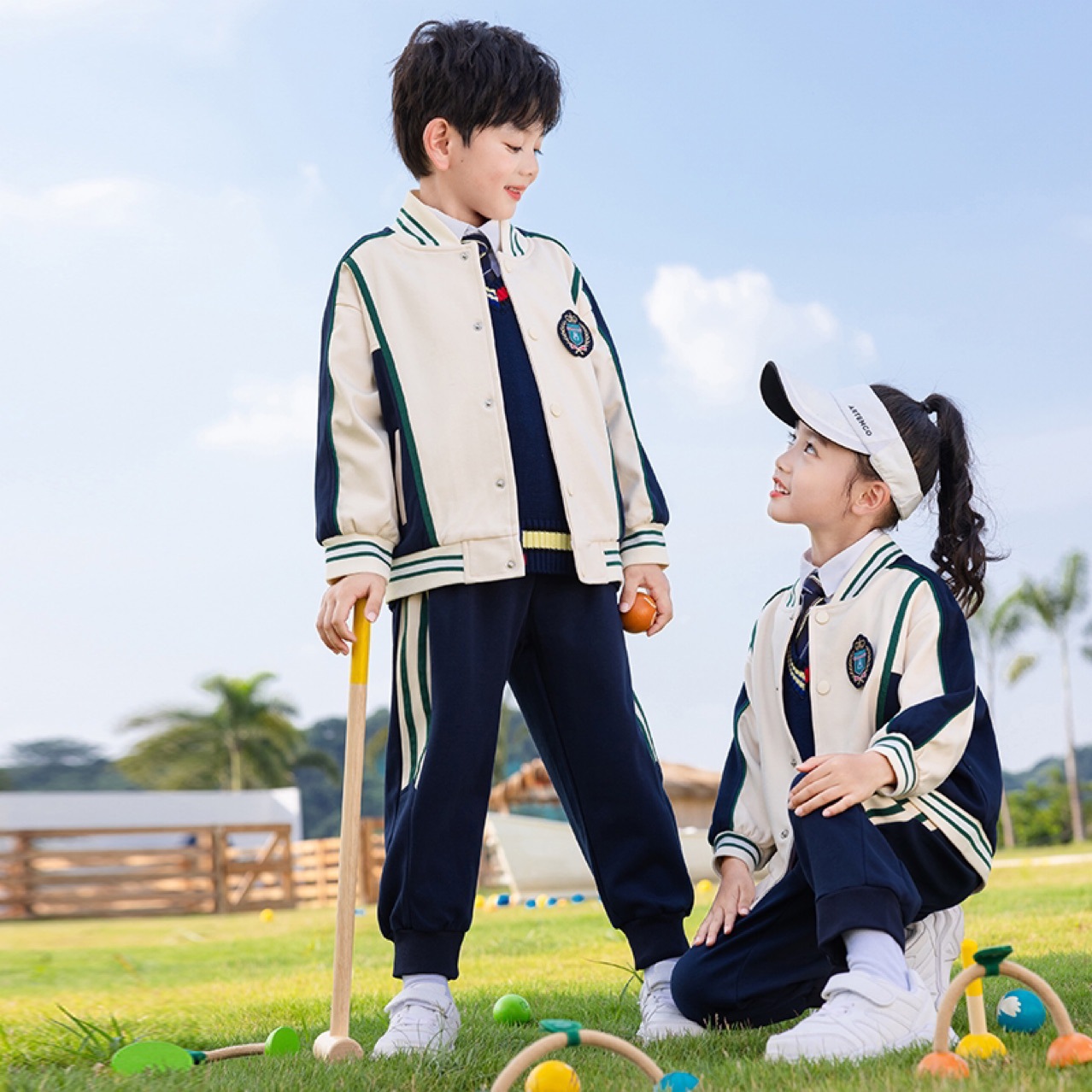 幼儿园园服小学生校服春秋款运动套装英伦风毕业照儿童班服春秋装