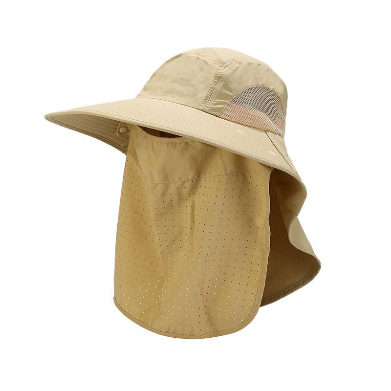 Foreign Trade Fisherman Hat Men's Sunhat Summer Outdoor Quick-Drying Sun Protection Hat Fishing Breathable Sun Hat Female Face Cover Hat