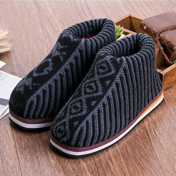 包邮秋冬居家纯手工毛线保暖棉鞋毛线针织棉鞋防滑耐成品手工棉靴
