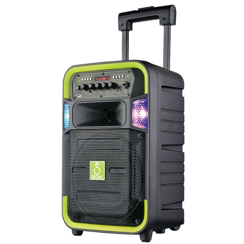 sok蓝牙拉杆音箱 12寸户外广场舞音响 无线同步串联u段双话筒303
