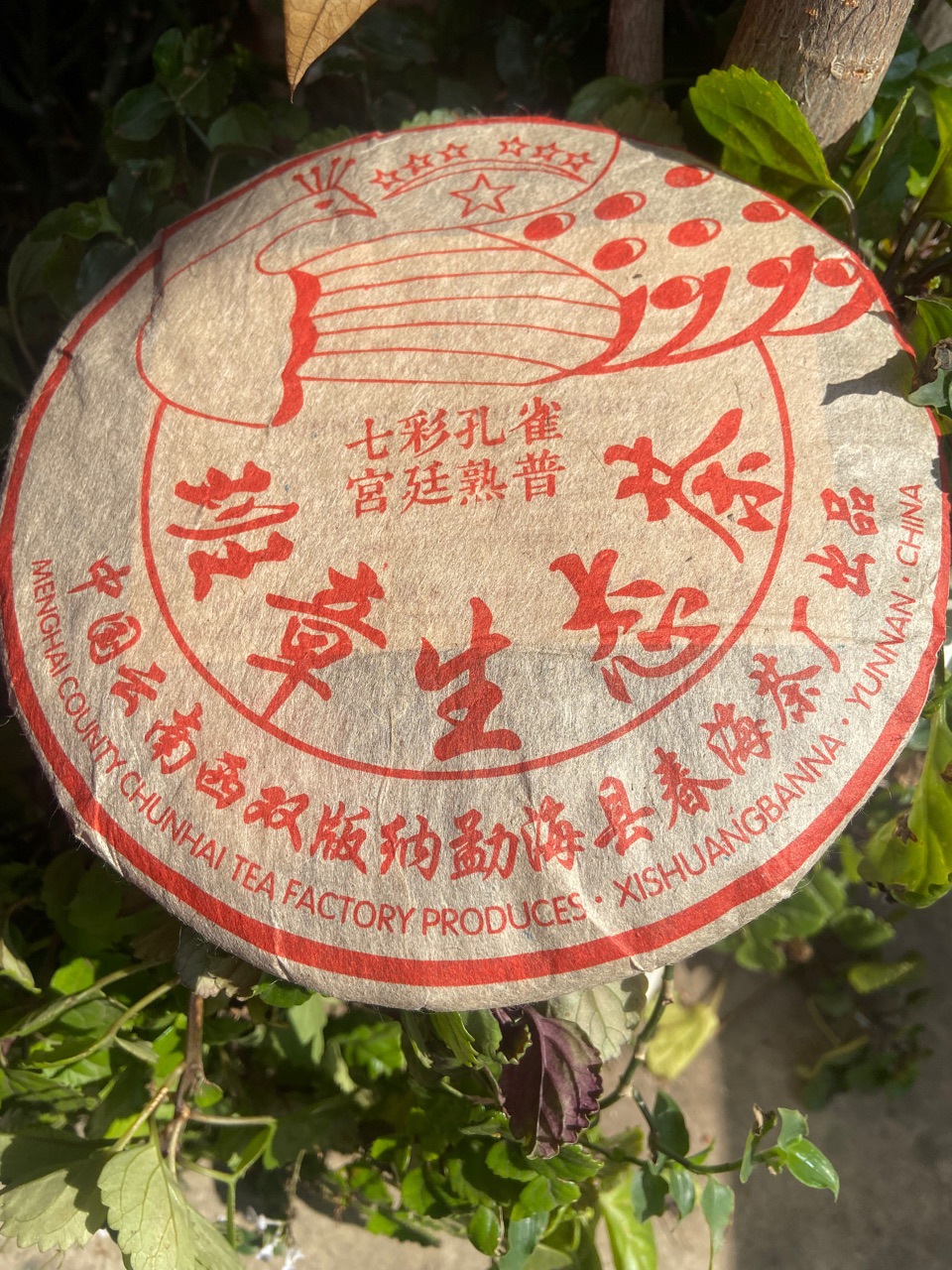 06年七星孔雀宫廷班章生太茶春海茶厂普洱茶熟茶饼357g七子饼批发
