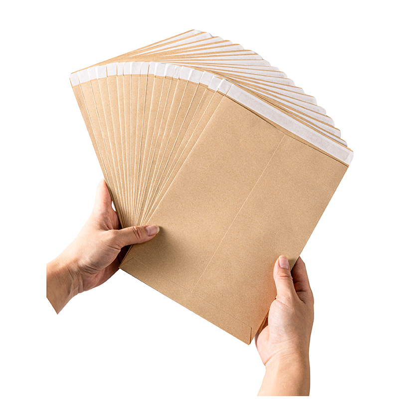 加厚复古黄色空白t恤衣服包装纸袋自粘封口批发印刷 牛皮纸信封袋