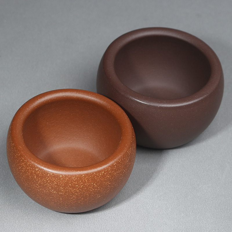 84n宜兴紫砂品茗杯纯全手工原矿朱泥紫泥茶碗加厚防烫小口杯功夫