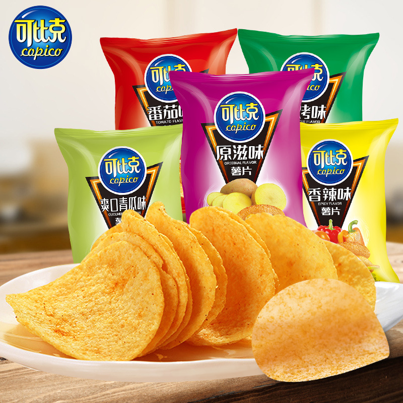 可比克原滋味青瓜薯片55g多规格口味组合办公室宿舍学生休闲零食