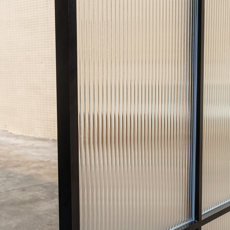 条纹玻璃隔断瓦楞波浪办公室窄框玄关浴室工艺玻璃屏风