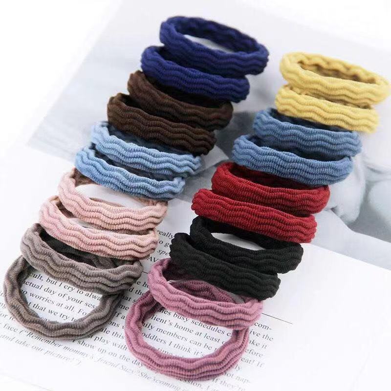 Korean Style Seamless High Elastic Base Jacquard Towel Ring Base Tie Hair Oak Color Rubber Band Hair Accessories Head Rope