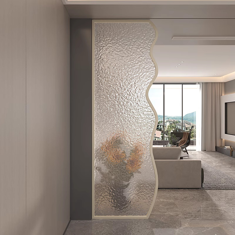 现代艺术玻璃隔断客厅简约入户卫生间屏风轻奢玄关不锈钢创意遮挡