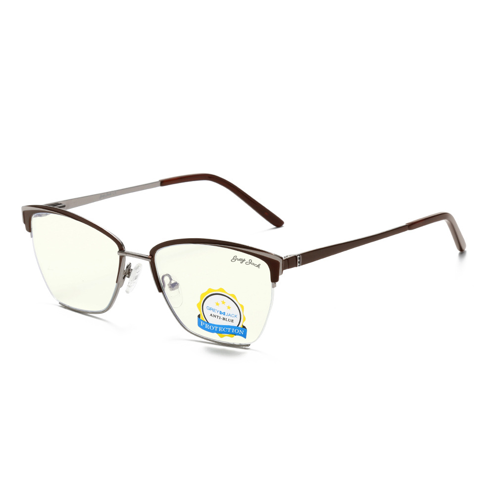 新款镶钻金属蝴蝶狂平光镜简约框架眼镜防蓝光防紫外线眼镜架5158