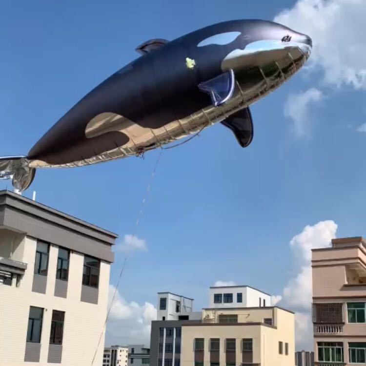 软体飞行海豚商场酒吧巡游舞台表演互动气氛道具遥控充气虎鲸气模