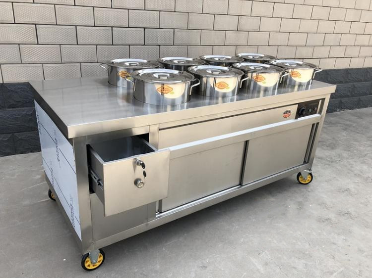 商用移动餐车小吃车保温台卖粥车不锈钢保温粥车早餐车摆摊汤桶车