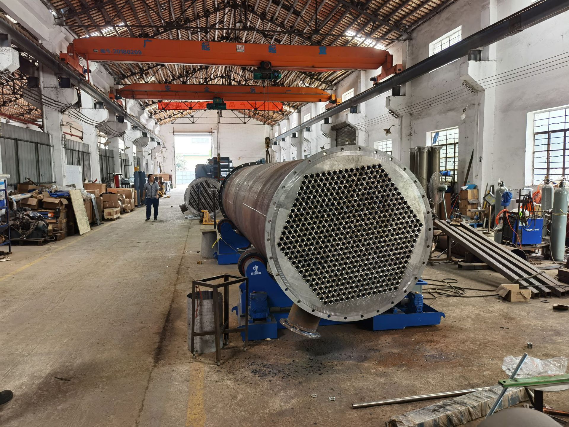 睿佳定制304水冷冷却器废水不锈钢换热器化工设备 钛管壳式换热器