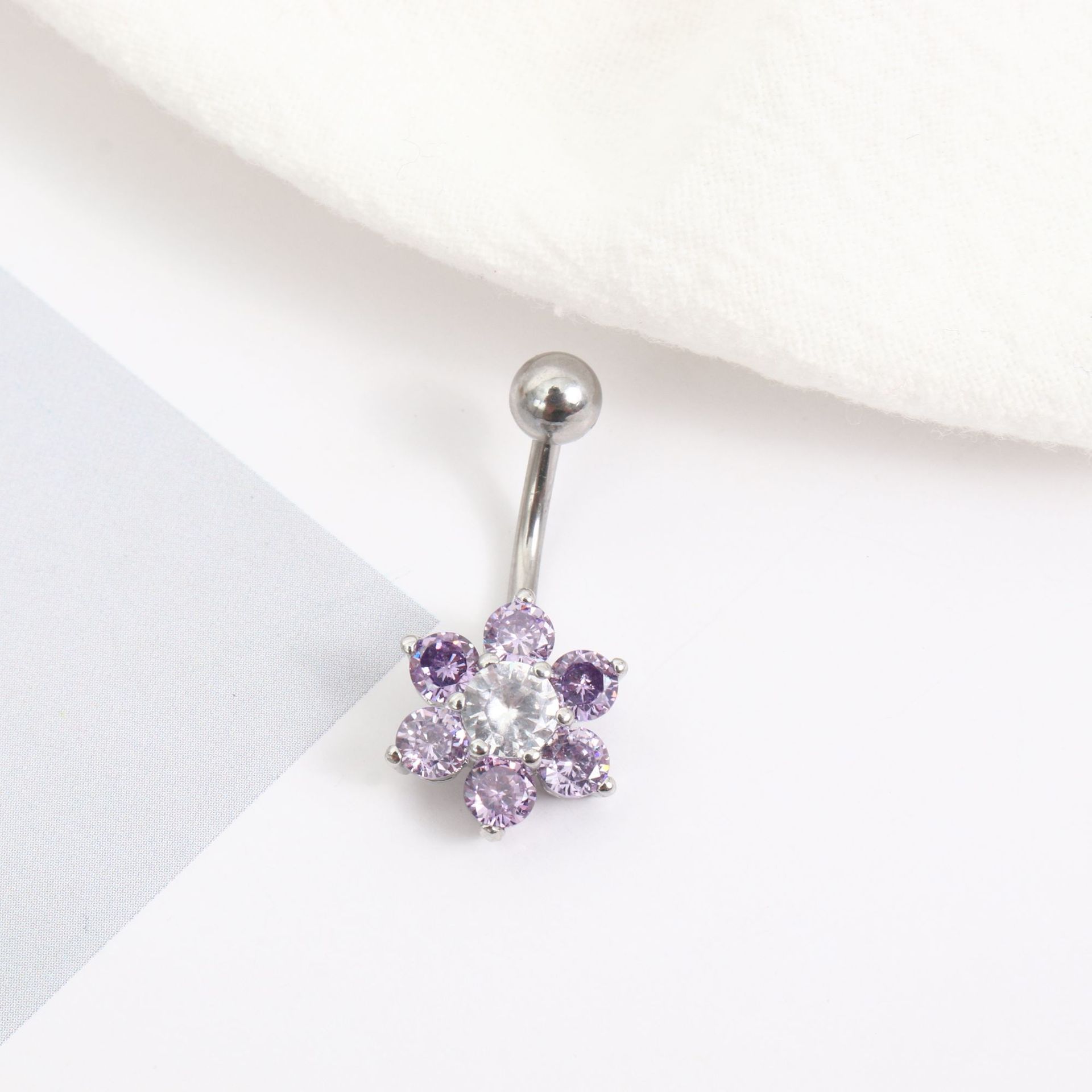 女款欧美性感几何形肚脐环 螺纹穿孔不锈钢脐钉 个性穿刺饰品批发