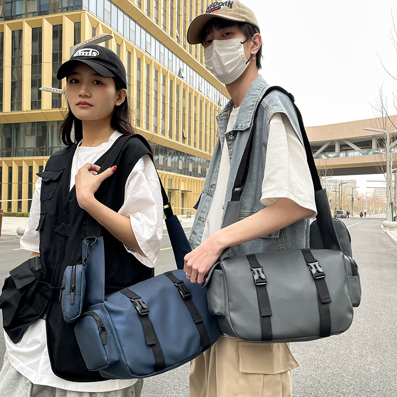 韩版日系潮流百搭大容量斜挎包男女通用休闲高颜值单肩包儿童可背