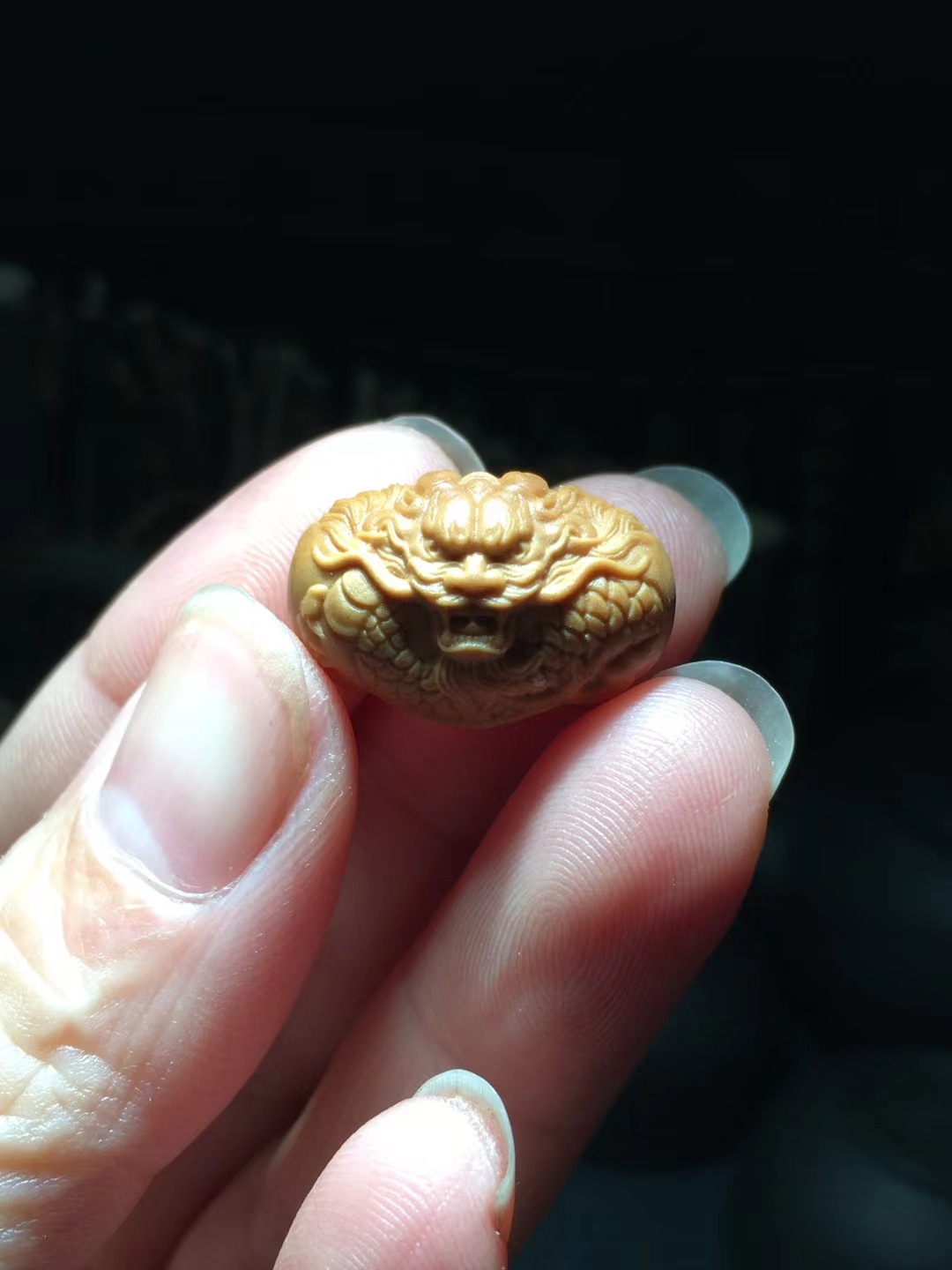 整身龙核雕单颗单籽橄榄核手串配珠配件雕刻文玩配饰腰珠龙一颗籽