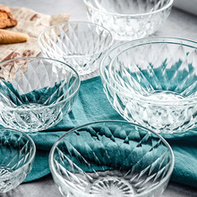 9ZRT玻璃碗家用好看的碗餐具套装简约透明碗ins餐具大碗号碗水果
