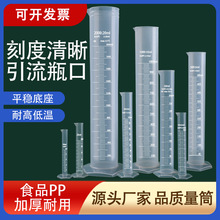 白线量筒pp测量筒耐酸碱加厚刻度量筒量杯实验用塑料量杯厂家货源