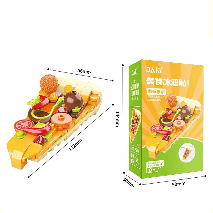 Jiaqi JK5651-57 Compatible with Lego Meishi Refridgerator Magnets Children Assembling Building Blocks French Fries Decoration Toys Gift