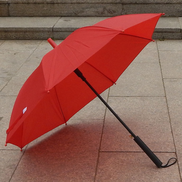 厂家现货红色伞小红伞学生直柄大红色雨伞儿童表演团体操纯色红伞