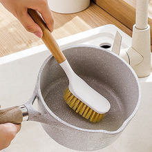 剑麻木柄长柄锅刷家用洗碗洗锅刷子不沾油不脏手厨房多功能清洁刷