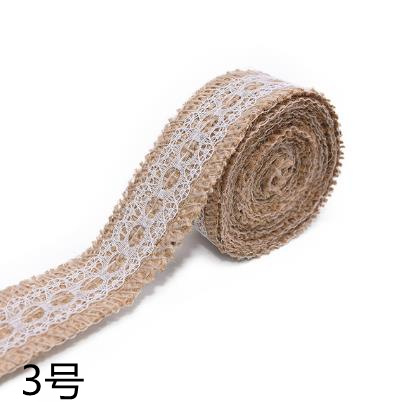 Cross-Border Hot Selling White Lace Burlap Roll  Crafts Decorative Hemp Rope Knitted Belt Wedding Wine Bottle Placemat