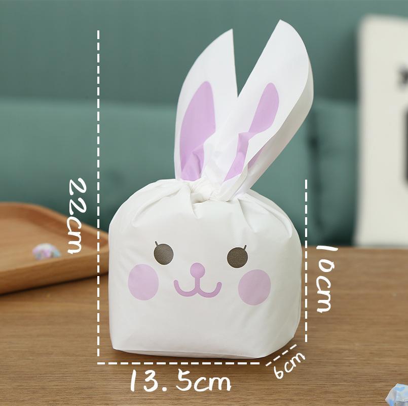 Long Ears Adorable Rabbit Korean Style Baking Biscuits Packing Bag 13.5 * 22cm about 50/Piece